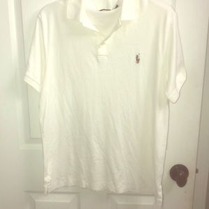 White mens slim fit polo